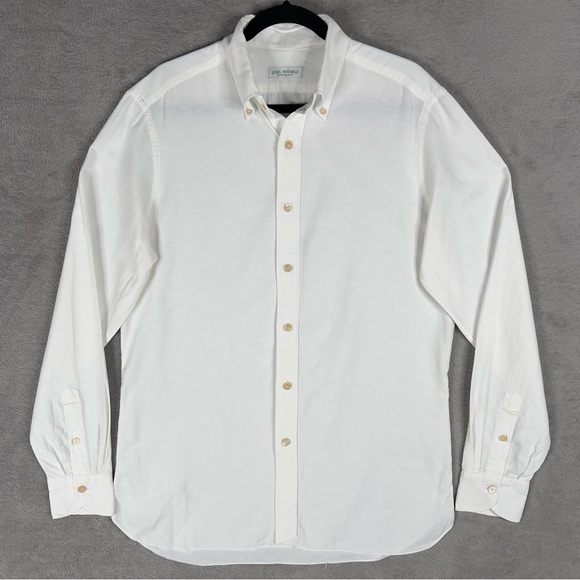 Luca Avitabile Handmade Long Sleeve Button Down Shirt Men's XL 100% Cotton White